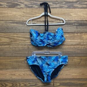 Women's Plus Palm Printed Mid Rise Bottom and Top